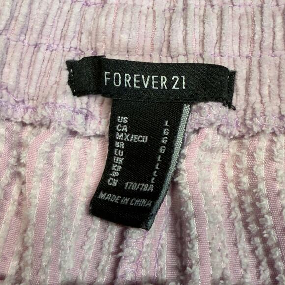 Forever 21 Lavender Purple Soft Velour Textured  Drawstring Pocket Shorts Large - Picture 5 of 5